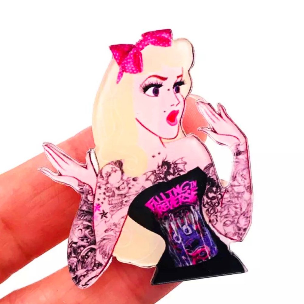 Punk Rock Aurora Sleeping Beauty Acrylic Pin